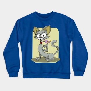 Cat and Bird Crewneck Sweatshirt